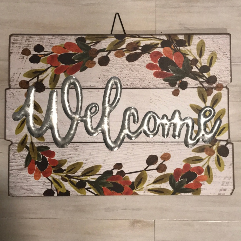 WELCOME sign W/ Design Around Wall Art